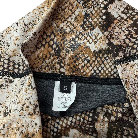 TRUE RELIGION Bodied Python Print Mid Rise Leggings Size Small Made In USA - Picture 4 of 7